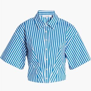 FRAME-Seam Detail Cropped Button Down